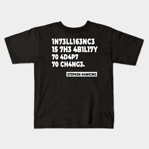 black intelligence Kids T-Shirt by BeDesignerWorld